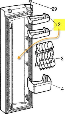 Balconnet de porte ARISTON BALCONNET DE PORTE POUR REFRIGERATEUR Balconnet de porte ARISTON BALCONNET DE PORTE POUR REFRIGERATEUR