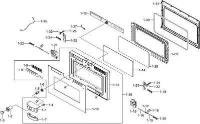 Porte SAMSUNG vitre de porte exterieure rep 1-12