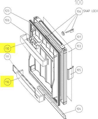 Balconnet de porte DOMETIC BALCONNET PORTE BOUTEILLES SUP/INF POUR