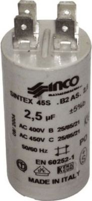 Condensateur DIVERS condensateur 2.5 mf-450v fixation ecrou Condensateur DIVERS condensateur 2.5 mf-450v fixation ecrou