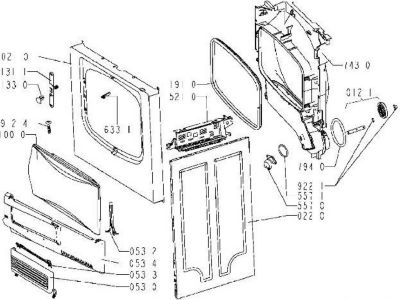 Porte WHIRLPOOL PORTE SECHE LINGE COMPLETE REP 1000 POUR