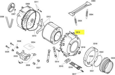 Cuve SIEMENS demi cuve avant rep 0313