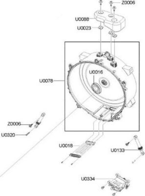 Cuve SAMSUNG demi-cuve arriere aegis-pjt6205 6206.6 u