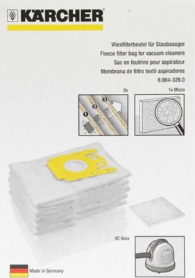 Kit de réparation KARCHER sac filtrant non tisse - paquet de 5