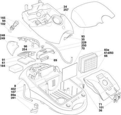Kit de réparation HOOVER carter moteur rep 8