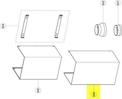 Pièce détachée ROBLIN cheminee hotte partie inferieure rep 506
