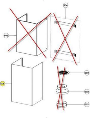 Pièce détachée ROBLIN hotte conduit bas noir gliss rep 506