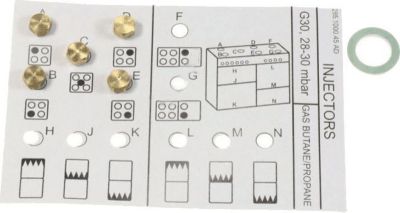Bruleur BEKO KIT INJECTEURS GAZ BUTANE -...
