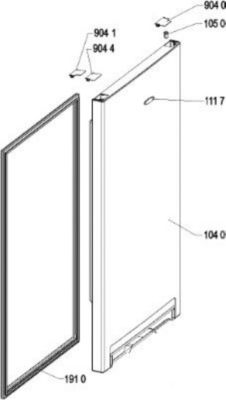 Porte WHIRLPOOL PORTE REFRIGERATEUR INOX/OX REP1040