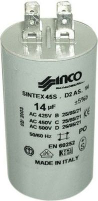 Condensateur DIVERS CONDENSATEUR PERMANENT 14MF 450V Condensateur DIVERS CONDENSATEUR PERMANENT 14MF 450V