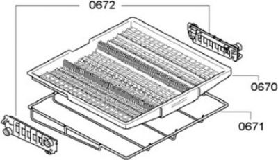 Couvercle BOSCH CADRE SUPPORT PANIER A COUVERTS 0671 Couvercle BOSCH CADRE SUPPORT PANIER A COUVERTS 0671
