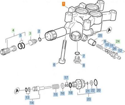 Pompe KARCHER CULASSE REP1 POUR NETTOYEUR HAUTE-PRESSI