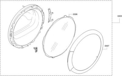 Porte BOSCH hublot porte complete rep 0303