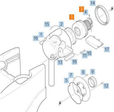 Kit de réparation KARCHER moteur turbine d aspiration 230v rep 3