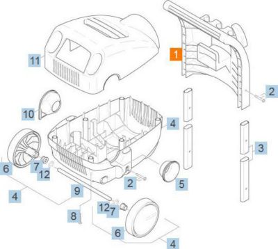 Pièce détachée KARCHER POIGNEE CHARIOT DE TRANSPORT REP 1 POUR
