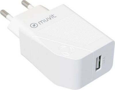 Chargeur secteur MUVIT USB 2,4A 12W 100% Recyclable Chargeur secteur MUVIT USB 2,4A 12W 100% Recyclable