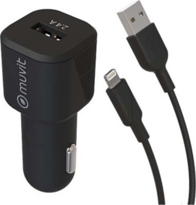 Chargeur allume cigare MUVIT Muvit Chargeur Voiture USB 12W 2,4A et C