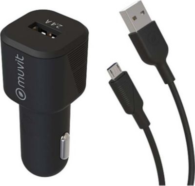 Chargeur allume cigare MUVIT Muvit Chargeur Voiture USB 12W 2,4A et C