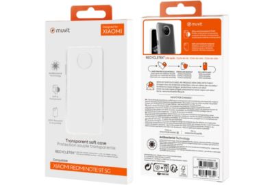 Coque MUVIT Xiaomi Redmi Note 9T Souple transparent