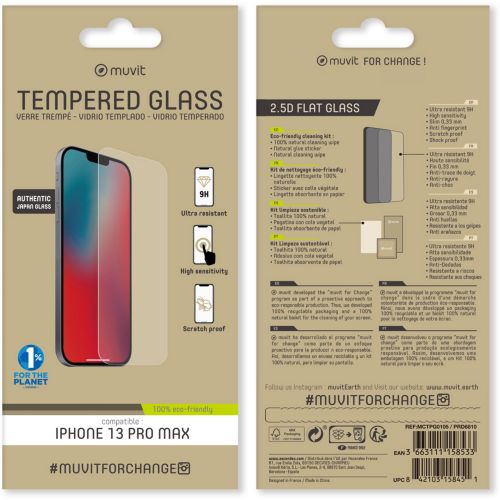 Verre trempé Muvit Tiger Glass+ iPhone 13 Pro Max, Protection Écran  Anti-Espion + Applicateur - Français