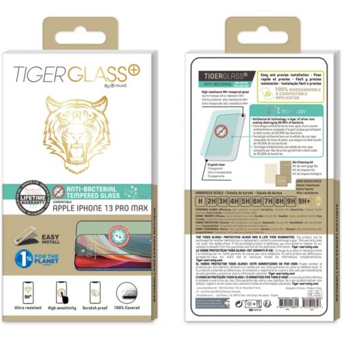 Verre trempé Muvit Tiger Glass+ iPhone 13 Pro Max, Protection