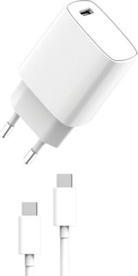 Chargeur secteur MYWAY pack chargeur pd 20w + usb-c usb-c blanc