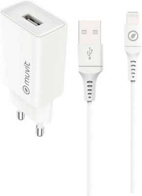 Chargeur secteur MUVIT pack chargeur 12w + cable lightning
