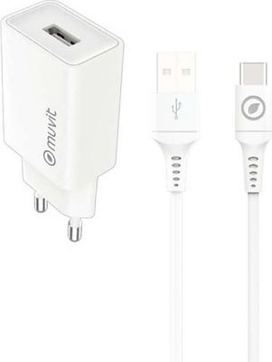 Chargeur secteur MUVIT pack chargeur 12w + cable usb-c blanc
