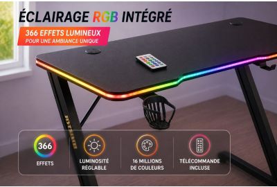 Bureau gamer AKUMA D02 Carbone RGB