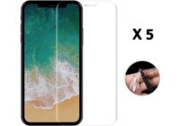 Protège écran PHONILLICO iPhone X/XS - Film Plastique x5