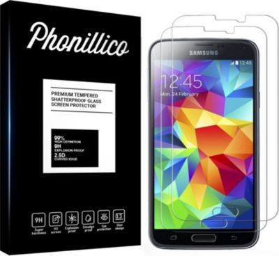 Protège écran PHONILLICO Samsung Galaxy S5 - Verre trempé x2 Protège écran PHONILLICO Samsung Galaxy S5 - Verre trempé x2