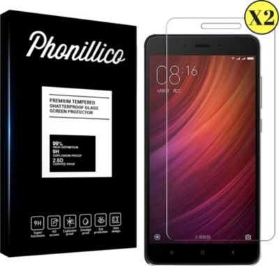 Protège écran PHONILLICO Xiaomi Redmi Note 4 - Verre trempé x2