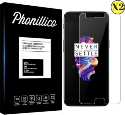 Protège écran PHONILLICO OnePlus 5 - Verre trempé x2 Protège écran PHONILLICO OnePlus 5 - Verre trempé x2
