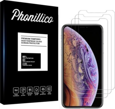 Protège écran PHONILLICO iPhone XS Max - Verre trempé x3