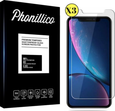 Protège écran PHONILLICO iPhone XR - Verre trempé x3