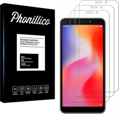 Protège écran PHONILLICO Xiaomi Redmi 6A - Verre trempé x3