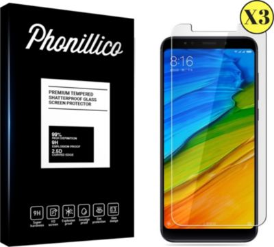 Protège écran PHONILLICO Xiaomi Redmi Note 5 - Verre trempé x3 Protège écran PHONILLICO Xiaomi Redmi Note 5 - Verre trempé x3