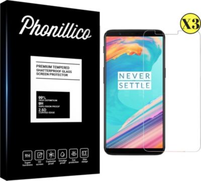 Protège écran PHONILLICO OnePlus 5T - Verre trempé x3