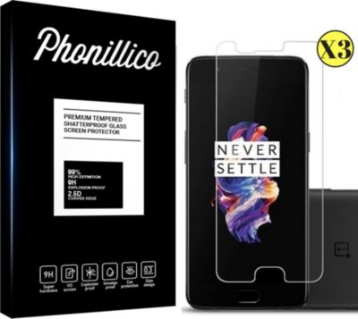 Protège écran PHONILLICO OnePlus 5 - Verre trempé x3