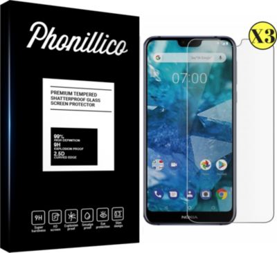 Protège écran PHONILLICO Nokia 7.1 - Verre trempé x3