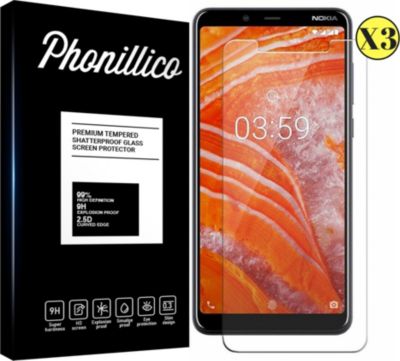 Protège écran PHONILLICO Nokia 3.1 Plus - Verre trempé x3