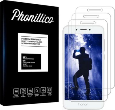 Protège écran PHONILLICO Honor 6A - Verre trempé x3