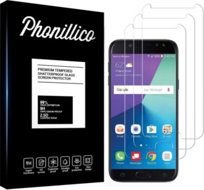 Protège écran PHONILLICO Samsung Galaxy J7 2017 - Verre trempé x3