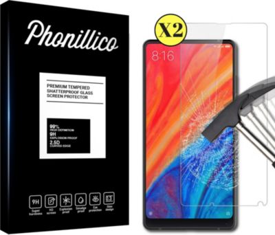 Protège écran PHONILLICO Xiaomi Mi Mix 2s - Verre trempé x2