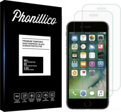 Protège écran PHONILLICO iPhone 7 Plus - Verre trempé x2