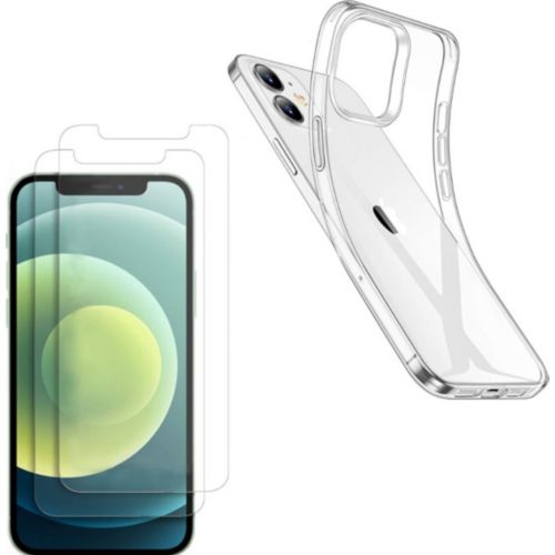 Coque iPhone 12 Mini Transparente+ Verre trempé Protection écran