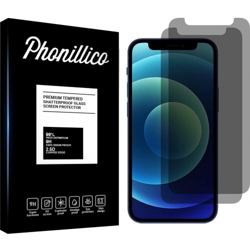 Protège écran PHONILLICO iPhone 12 Pro Max - Verre Anti espion x2