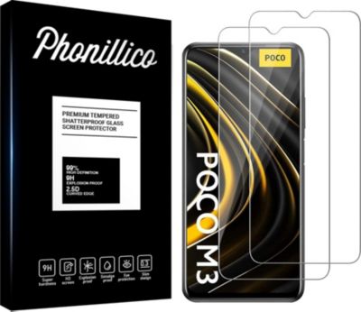 Protège écran PHONILLICO Xiaomi Poco M3 - Verre trempé x2