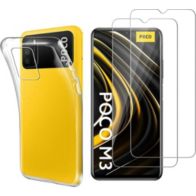 Pack PHONILLICO Xiaomi Poco M3 - Coque + Verre trempé x2