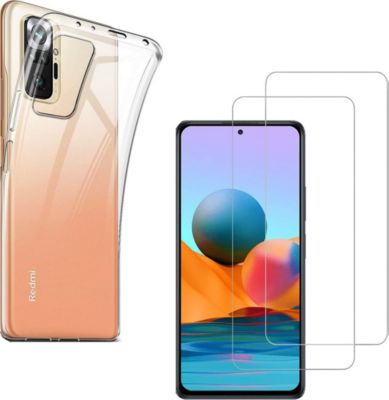 Pack PHONILLICO Xiaomi Redmi Note 10 Pro -Coque+Verre x2